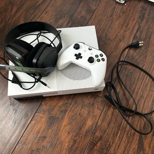 Xbox One S (plus remote and headphones)
